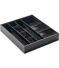 【送料無料】山崎実業(Yamazaki) 立体 横伸縮 カトラリーケース ブラック 約W29.7?47.4XD35XH5.5cm (幅6?ずつ 伸縮 ）タワー tower 取り出しやすい 斜め仕切り 5416 ea856a23