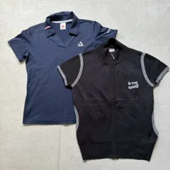 【まとめ売り】2点セット le coq sportif ルコック スポーツウェア 半袖ポロシャツ フルジップ半袖トップス 半袖ニットジャケット ゴルフウェア スポーツウェア レディースMサイズ
