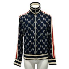 美品: GUCCI GGジャガード トラックジャケット ネイビーMサイズ - メルカリ 美品: GUCCI GGジャガード トラックジャケット ネイビーMサイズ - メルカリ