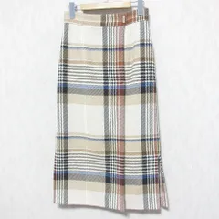 良品 EMMEL REFINES エメルリファインズ ユナイテッドアローズ SMF BALLI チェックスカート 6624-139-1447 S ベージュ レディース 古着 中古 USED