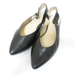 良品 ing イング スリングバック フラットパンプス サイズ23cm ブラック レディース 古着 中古 USED