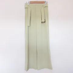 美品 24SS MURUA ムルーア ストレッチ ベルト付ワイドパンツ 2 ライトグリーン レディース 古着 中古 USED