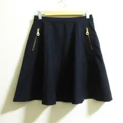 美品 BLUE LABEL CRESTBRIDGE ブルーレーベルクレストブリッジ フレア ミニスカート サイズ38 ネイビー レディース 古着 中古 USED
