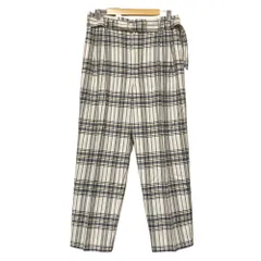 美品 UNTITLED アンタイトル チェックワイドパンツ サイズ42 ホワイト グレー レディース 古着 中古 USED