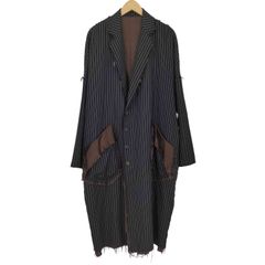 幻 18AW サルバム 断ち切りストライプオーバーコート ドクターコート S