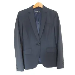 良品 INDIVI インディヴィ ストレッチ テーラードジャケット 42 ネイビー レディース 古着 中古 USED