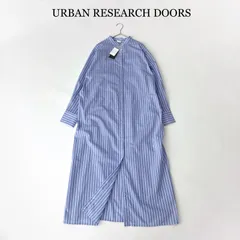 タグ付 2025 URBAN RESEARCH DOORS  カラーストライプ シャツワンピース / ブルー 水色 ストライプ サイズ M / 近年モデル 春 夏 スタンドカラー バンドカラー ワンピース
