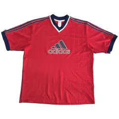 adidas アディダス ロゴ ゲームシャツ スポーツ レッド(メンズ L)中古 古着 X8510