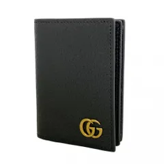 グッチ(Gucci) グッチ 名刺入れ・カードケース GGマーモント 428737 レザー ブラック メンズ レディース