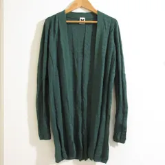 美品 M MISSONI エムミッソーニ ボタンレス ミドル丈 ニットカーディガン 42 グリーン レディース 古着 中古 USED