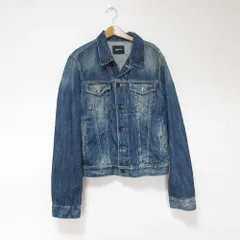 美品 GAS ガス ダメージ加工 デニムジャケット Gジャン ブルゾン L インディゴブルー メンズ 古着 中古 USED