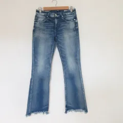 美品 upper hights アッパーハイツ THE SHOE カットオフ フレア ブーツカット デニムパンツ ジーンズ 195557 W23 インディゴブルー レディース 古着 中古 USED