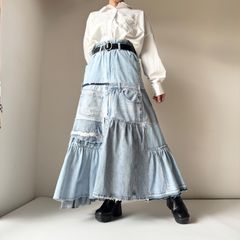 No.020 古着リメイク オーバーオール リメイクデニム チェック柄
