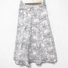 美品 22AW any sis エニィスィス エンブロイダリー ロングスカート サイズ0 グレー系 レディース 古着 中古 USED