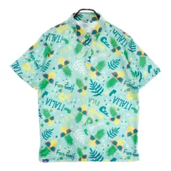 サイズ：LL FILA GOLF フィラゴルフ  半袖ポロシャツ ボタンダウン 総柄 グリーン系 [240101664428] ゴルフウェア メンズ ストスト