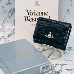 《新品未使用》Vivienne Westwood【ヴィヴィアンウエストウッド】  ブラックエナメル 三つ折り財布
