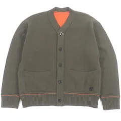 美品□Sacai サカイ 22-02859M Studs Cashmere Knit Cardigan カシミヤ混 ロゴボタン ピンバッジ付き ニットカーディガン カーキ オレンジ 1 正規品 メンズのサムネイル