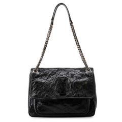 サンローランパリ ショルダーバッグ ジューン パテントレザー 713700 SAINT LAURENT PARIS 黒 サンローランパリ ショルダーバッグ ジューン パテントレザー 713700