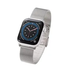 【新品】 エレコム Apple Watch (アップルウォッチ) バンド 41mm 40mm 38mm [Apple Watch 8 7 SE2 SE 6 5 4 3 2 1 対応] ステンレス ミラネーゼ 長さ調整可 調整工具付き シルバー AW-41B 1