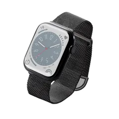 【新品】 エレコム Apple Watch アップルウォッチ バンド ステンレス 編み込み マグネットバックル 工具無し 49mm 45mm 44mm 42mm 【 Ultra Series 8 7 SE2 SE 6 5 4 3 2 1 対応】 ブラック AW