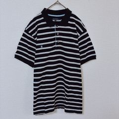 ノーティカ 白黒 ワンポイント ロゴ 2XL メンズ 古着 半袖 ポロシャツ 