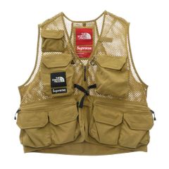 supreme ノースフェイス フィッシングベスト ベージュ/ブラウン 美品