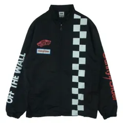 サニーシーサイダー SUNNY C SIDER バンズ VANS 袖プリント レーシング ナイロン スタンドカラー ジャケット ブラック系 S【中古】