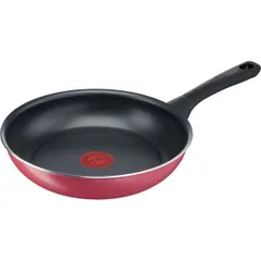 T-fal(ティファール) フライパン 24cm クランベリーレッド B55904 ガス火専用　チタンコーティング 軽い