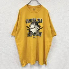 GILDAN　ギルダン　半袖プリントTシャツ　黄色　イエロー　2XLサイズ　古着