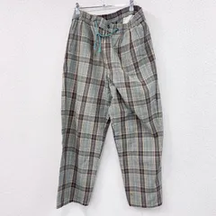 ～90s　ワイドパンツ/イージーパンツ　チェック柄　フラップポケット　緑　グリーン　古着