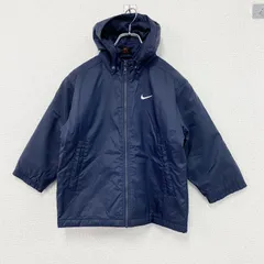 90s　NIKE　ナイキ　中綿ジャケット　スウッシュ　デカロゴ　ヴィンテージ　紺　ネイビー　Lサイズ　古着