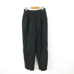 ラルフローレン RALPH LAUREN チェック テーパード パンツ ロング 緑 紺 9 *A172