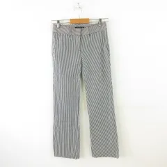 セオリー Theory パンツ ロング ストライプ 白 紺 XO *A185