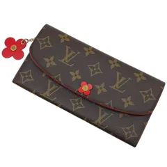 【中古】LOUIS VUITTON | ルイ・ヴィトン ポルトフォイユ エミリー フラワー モノグラム 二つ折り 長財布 M62941 ブラウン×レッド【尾張小牧店】
