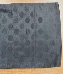 R-⑥ 昭和レトロ 平成レトロ 正絹 夏帯 名古屋帯 半帯 黒 亀甲柄 幾何学柄 帯揚げ・帯締め付き  着物 和物 リサイクル着物 アンティーク着物 中古着物 アンティーク帯 婦人 レディース 中古着物 丈330 巾16 管2026040102