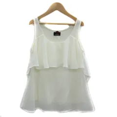ダチュラ DaTuRa カットソー ノースリーブ ラウンドネック シフォン F アイボリー /YS35のサムネイル