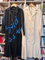 パールボタン ドレス ロング丈 ONE PIECE ジャケット ロング丈 クリーム ゲストルック スポーツブラ スナップ デートコーデ