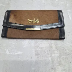 馬車モチーフ 長財布 茶 黒 がま口【b04】