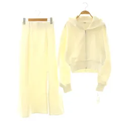 スナイデル SNIDEL 24AW SustainableスウェットSETUP セットアップ ジップアップパーカー フレアスカート マキシ ロング 0 白 ホワイト SWC0245027 タグ付き /BB