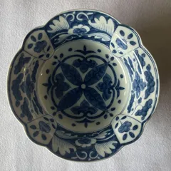 【まとめ買い対象】(中古品) 有田焼 龍峯窯 染付深鉢