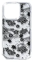 【新品未使用】iPhone14 Pro アイフォン14プロ クリア ハードケース ( 花柄（ブラック） ) 和柄 もみじ 菊 牡丹 花柄 スマホケース