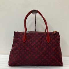 希少 russet モノグラム トートバッグ A4可 黄緑 レッドレザー 肩掛け
