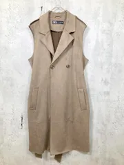 ZARA ザラ きれい目 フェイクスエード ロングジレ ロング ベスト sizeS/茶 ■◇ レディース