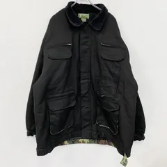 90s～　TRUST　トラスト　フィッシングジャケット　比翼仕立て　ヴィンテージ　カモ柄　黒　ブラック　4XLサイズ　古着