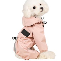 犬服犬用フード付きピンクジャンプスーツ撥水 - メルカリ