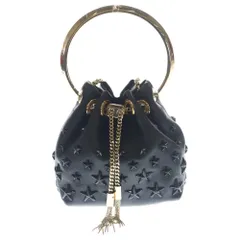JIMMY CHOO (ジミーチュウ) MICRO BON BON BAG マイクロボンボン スタースタッズ 2WAY ハンド チェーンショルダーバッグ ブラックのサムネイル