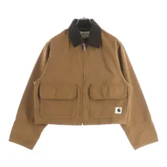 CARHARTT (カーハート) W' Prescott Jacket I036512 フロントワンポイントロゴパッチポケット プレスコット ブルゾンジャケット ショート丈ワークジャケット ブラウン レディース