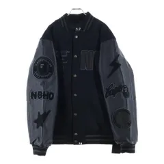 A BATHING APE✖️NEIGHBORHOOD コラボスタジャン 関税込 BAPE x Neighborhood Varsity Jacket Black White (A BATHING