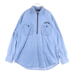 POLO RALPH LAUREN (ポロラルフローレン) 90s プルオーバー チンスト 猫目ボタン 胸刺繍 デニムシャツ インディゴ