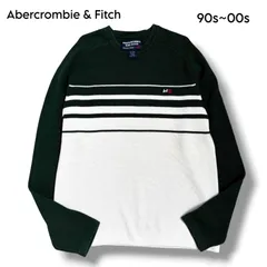 【Abercrombie & Fitch 】90s~00sスタイル ボーダー切替 クルーネックセーター